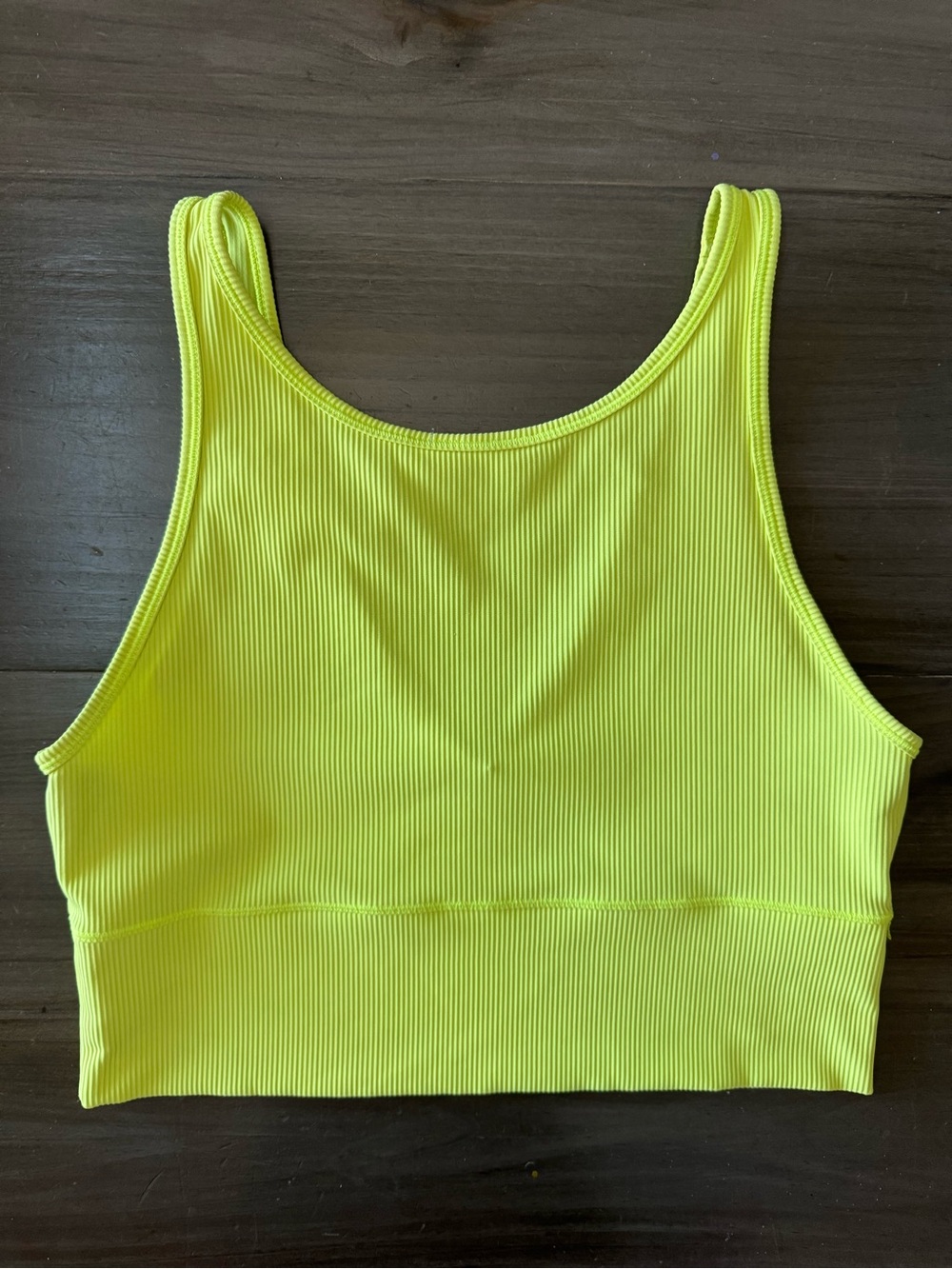 Lululemon Softstreme Ribbed Cropped Tank Women’s 12 Sunshine Yellow